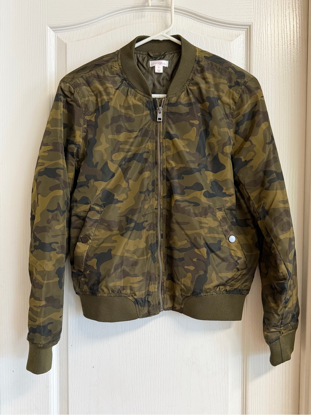Xhilaration Olive Green Camo Bomber Jacket